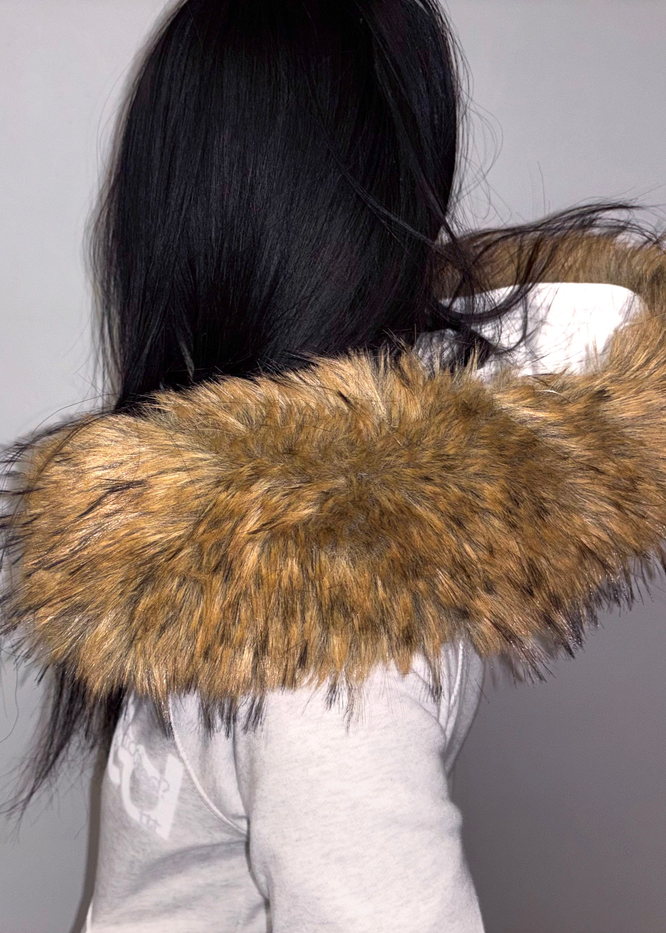 tootired? - women's fur zip hoodie